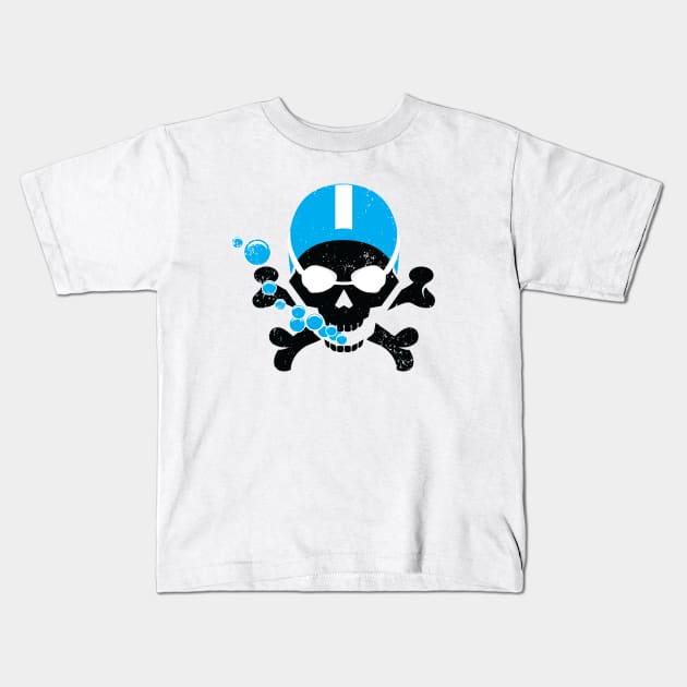 Swim Skull Kids T-Shirt by atomguy